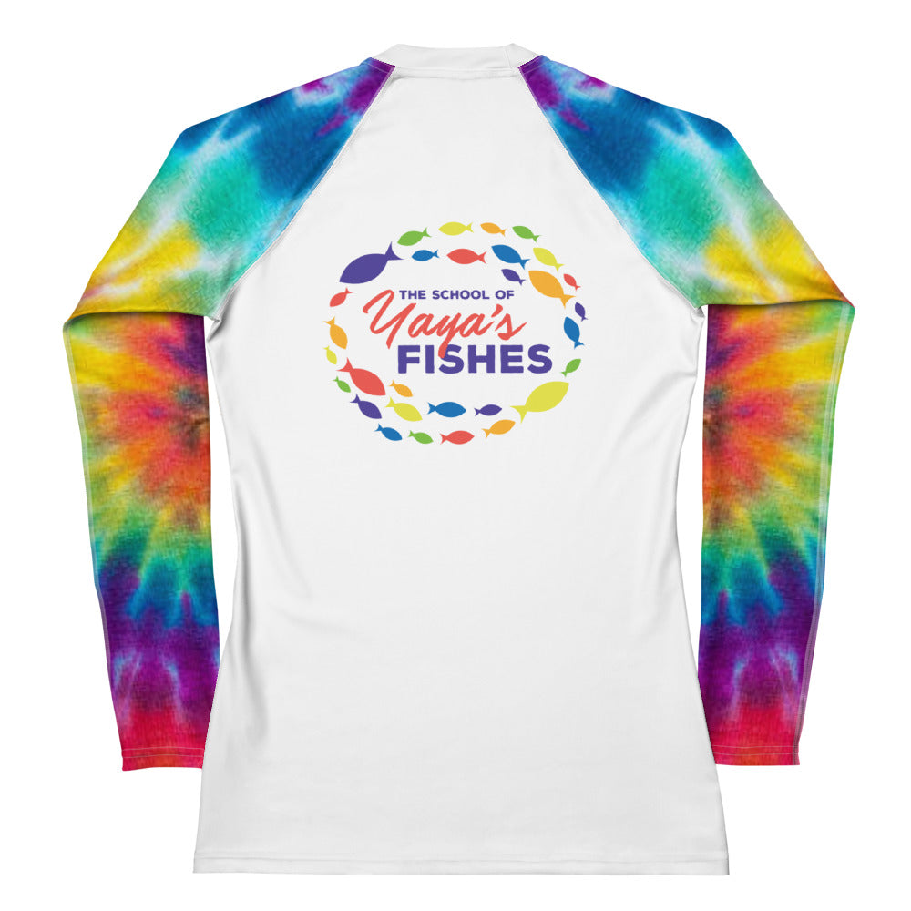 Women's Rash Guard - Tie Dye Sleeves