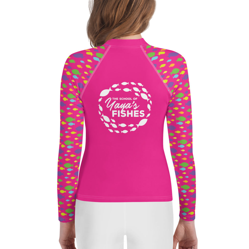 Youth Rash Guard - Hot Pink