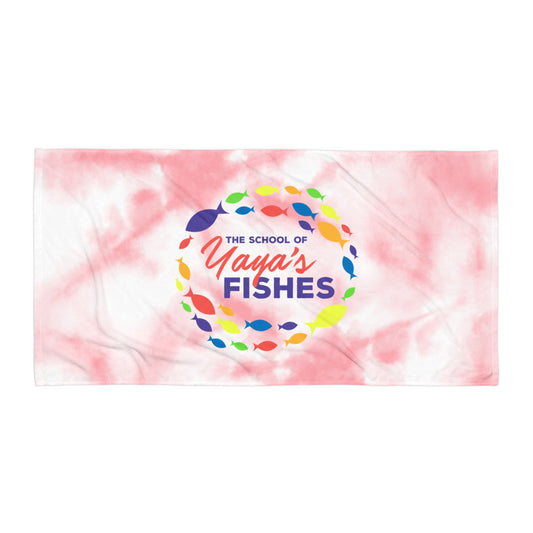 Beach Towel - Pink Tie Dye with Logo