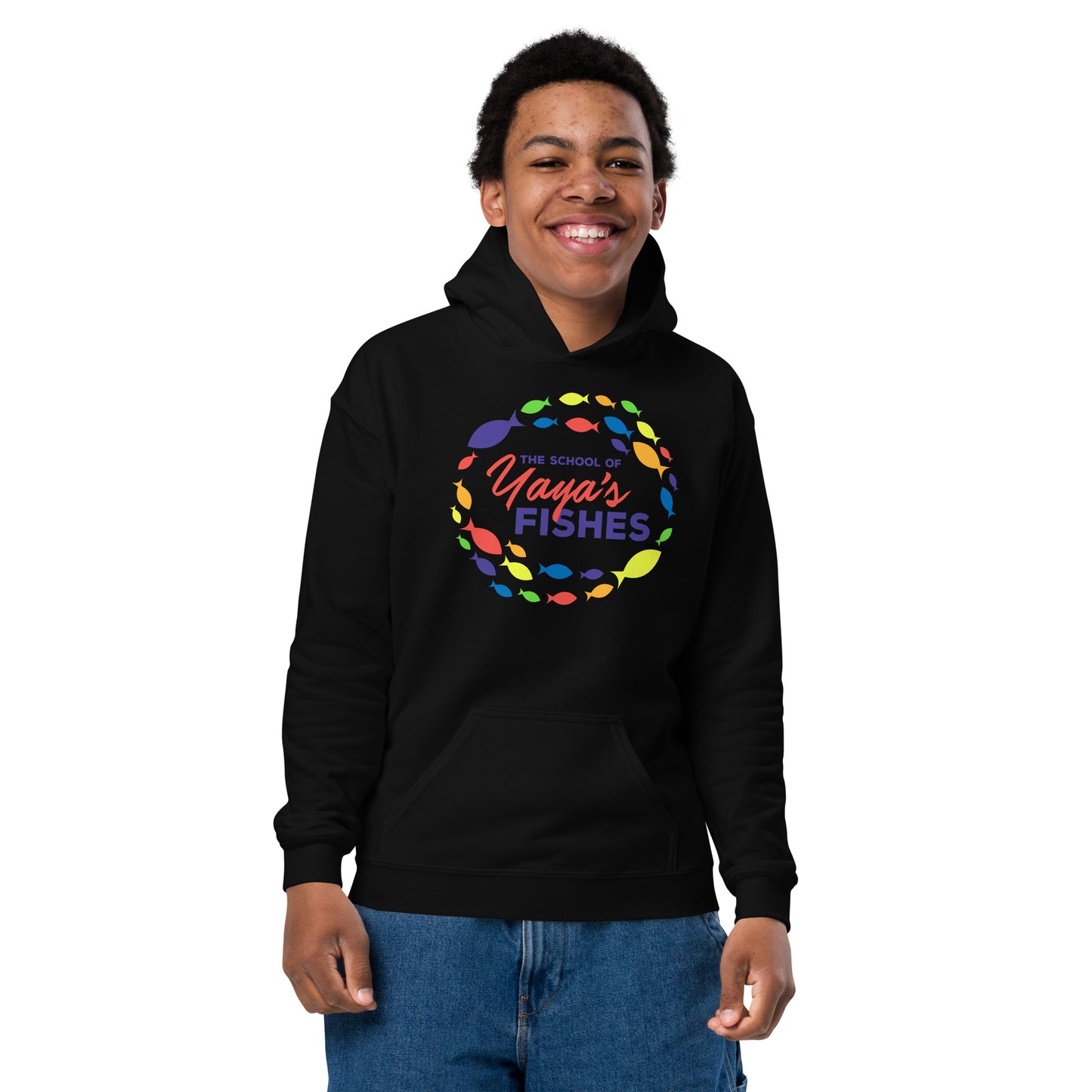Kids Hoodie - Black with Full Color Logo