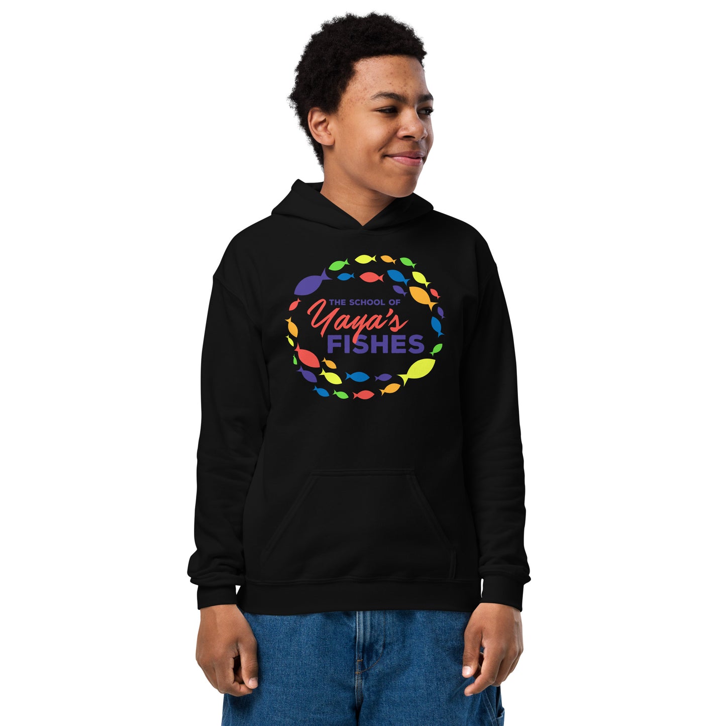 Kids Hoodie - Black with Full Color Logo