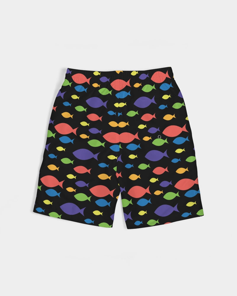 Description: Swim shorts in black fish print