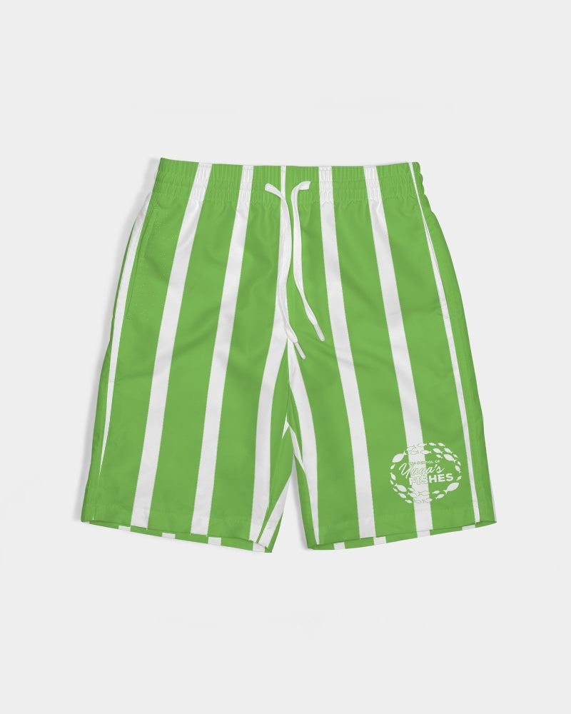 Kid's Swim Shorts - BRIGHTSwim Lime Stripe Boys Swim Trunk Boys Swim Trunk