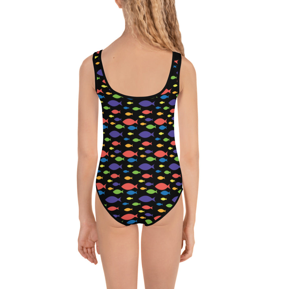 Description: Swimsuit in black fish print