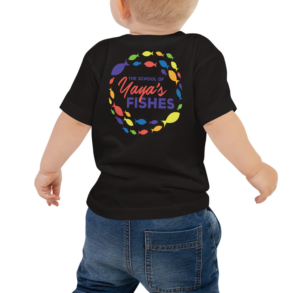Description: Black Tee with The School of Yaya’s Fishes Logo on the front AND back