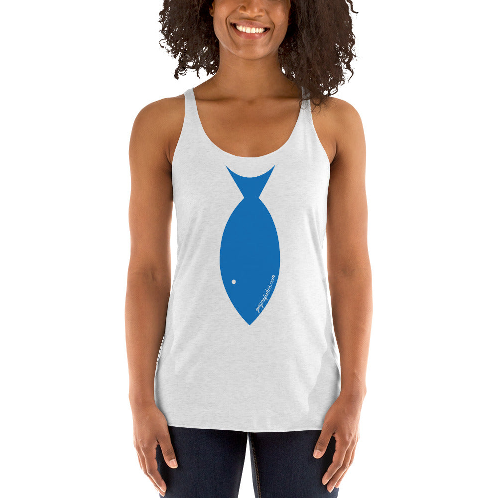 Women's Racerback Tank - Fish Tie (Blue)