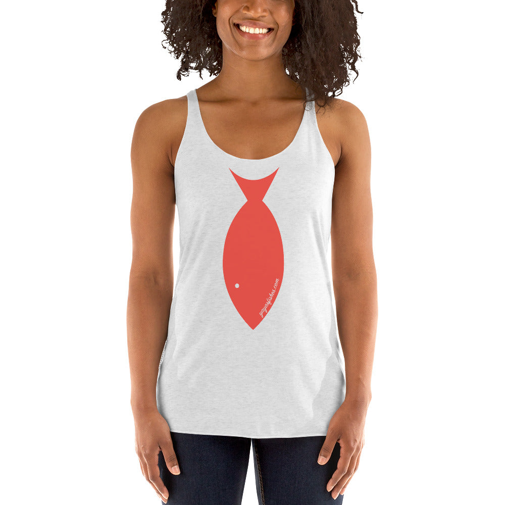 Women's Racerback Tank - Fish Tie (Red)