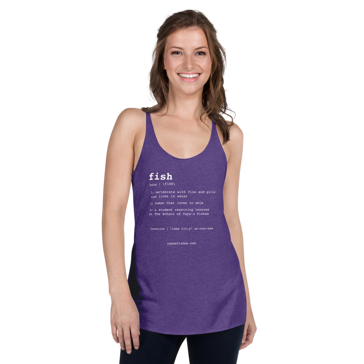 Women's Racerback Tank - Fish Definition (Dark)