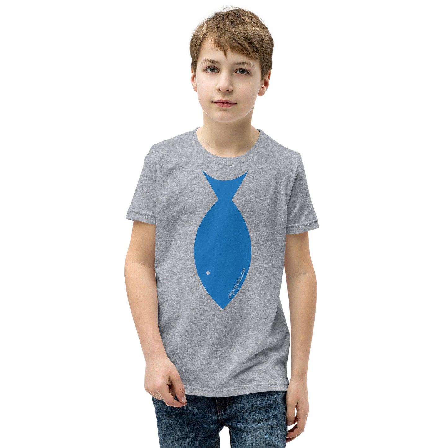 Youth Short Sleeve Tee - Fish Tie (Blue)