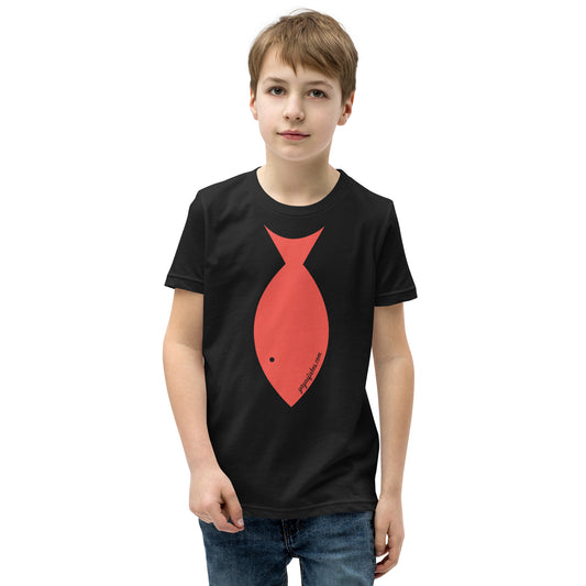 Youth Short Sleeve Tee - Fish Tie (Red)