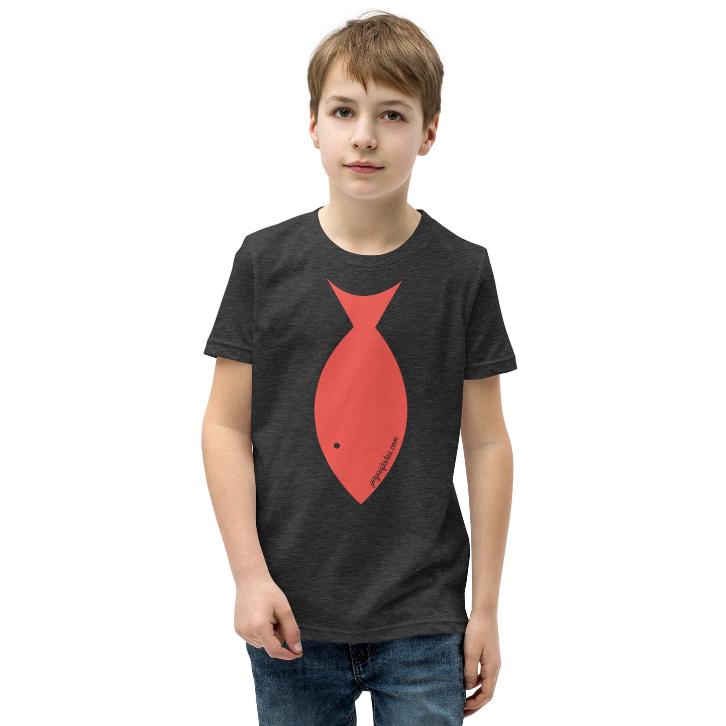 Youth Short Sleeve Tee - Fish Tie (Red)