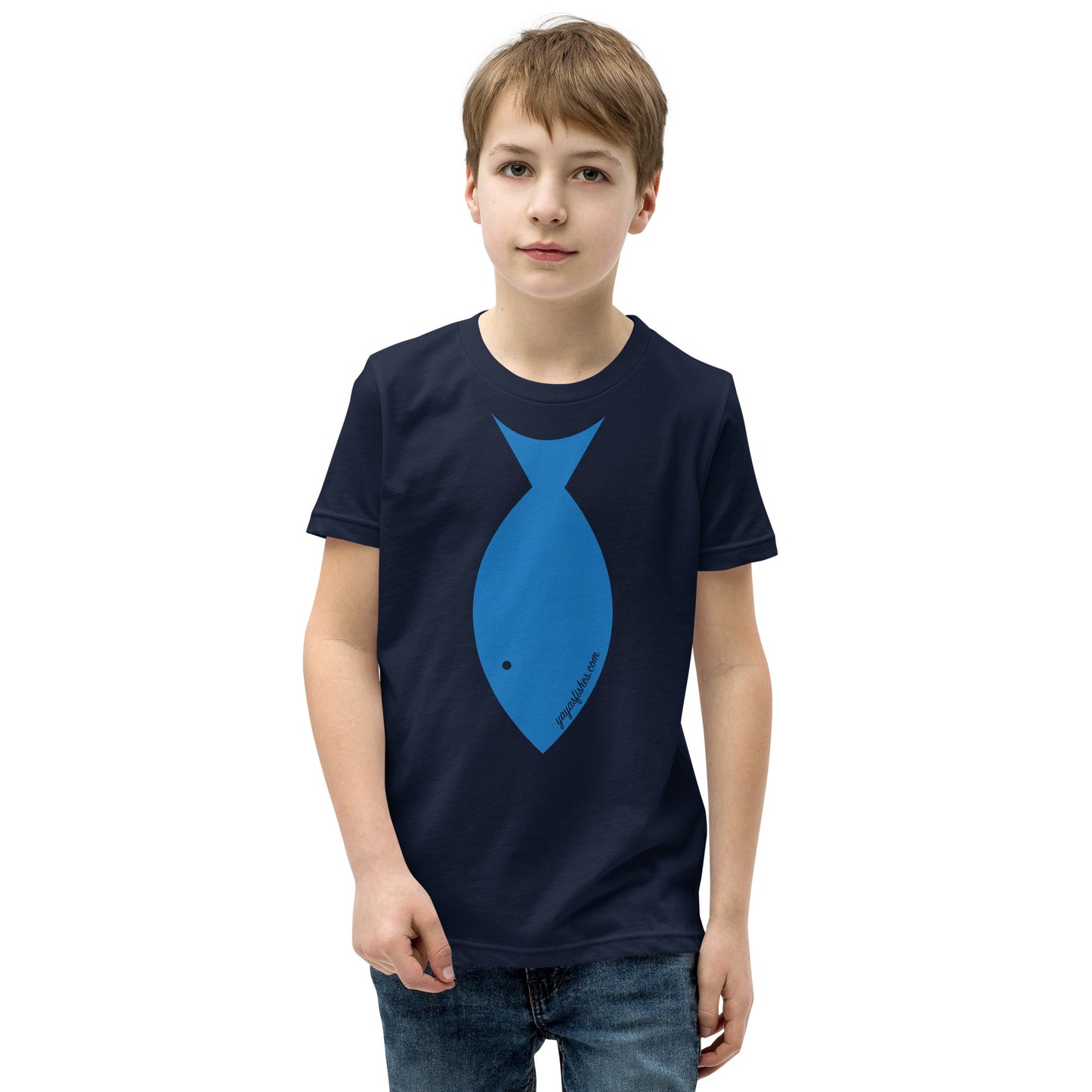 Youth Short Sleeve Tee - Fish Tie (Blue)