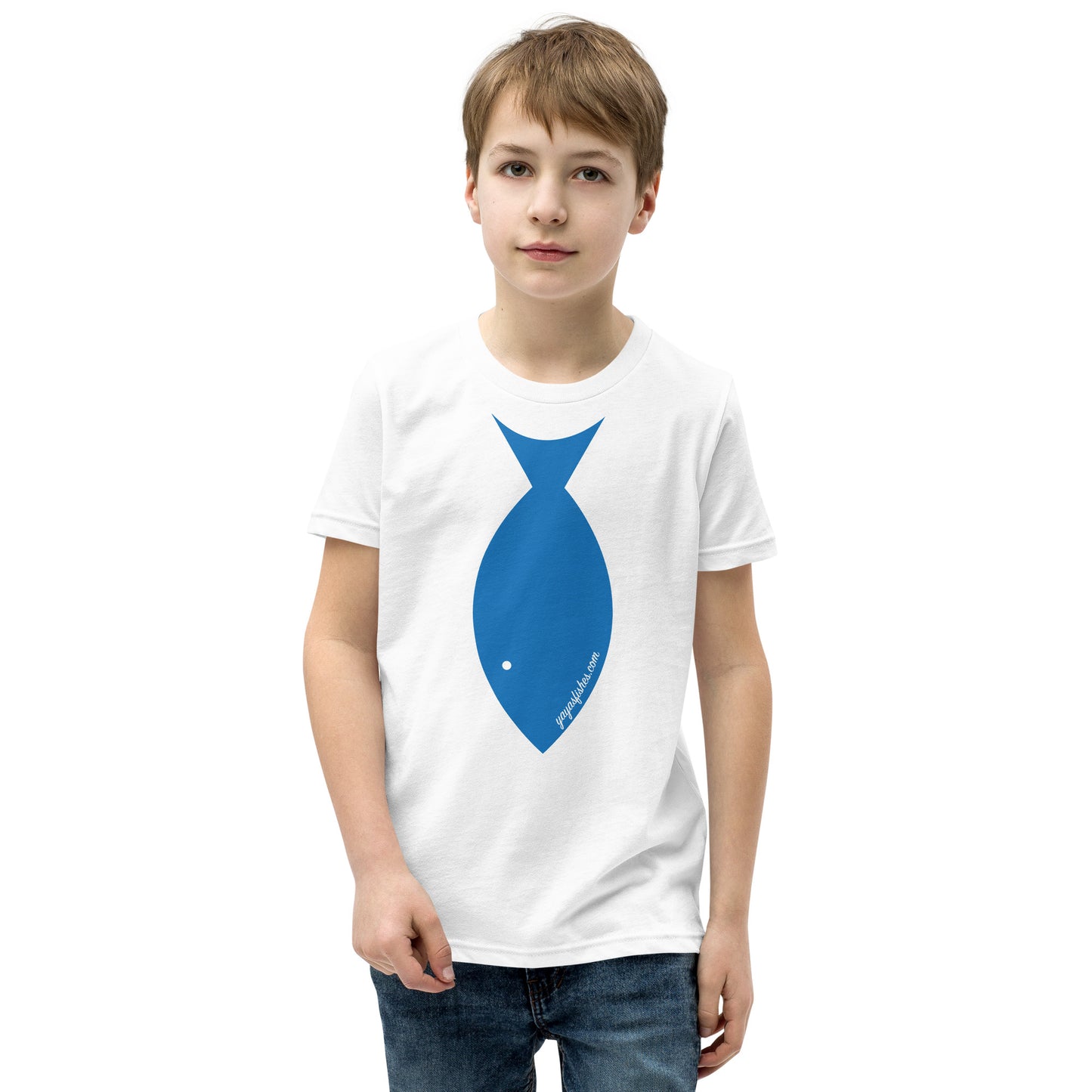 Youth Short Sleeve Tee - Fish Tie (Blue)