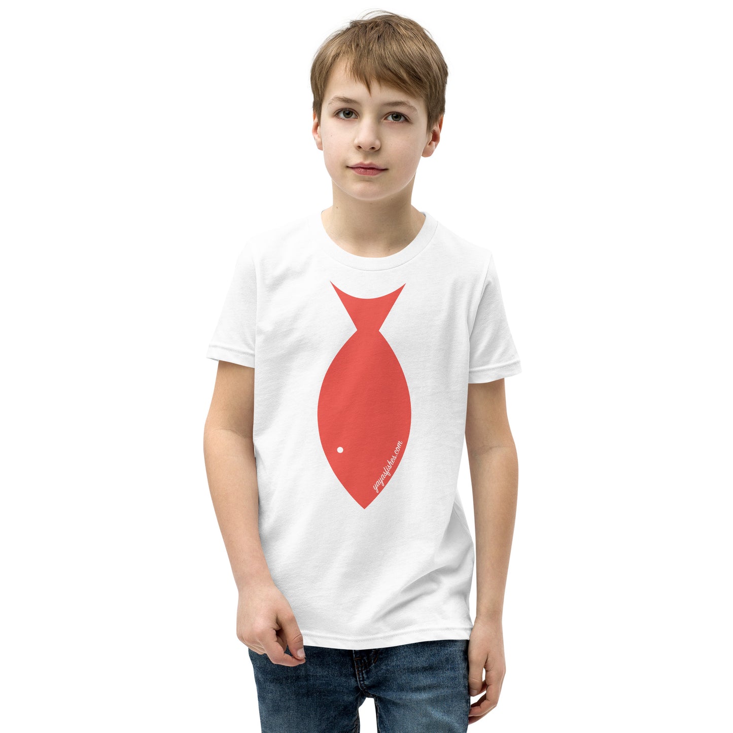 Youth Short Sleeve Tee - Fish Tie (Red)